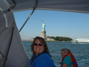 Lorrie and Gregg II in front of the Statue of Liberty