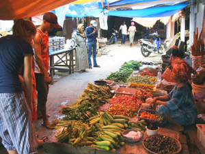 The market in Kumai, Kalimantan, Borneo