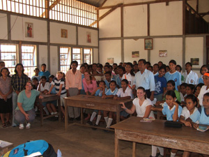 The Granger family teaching school in Saumlaki