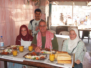 The Grangers eating out in Aden