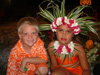 Gregg II and girl on Raiatea in traditional dress